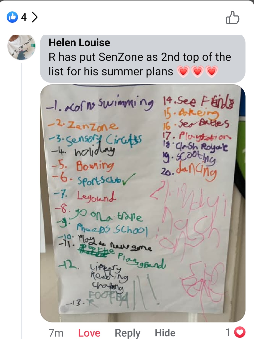 When your 2nd on a little boys summer fun activity list and it makes you so honoured it has to go on the website :)